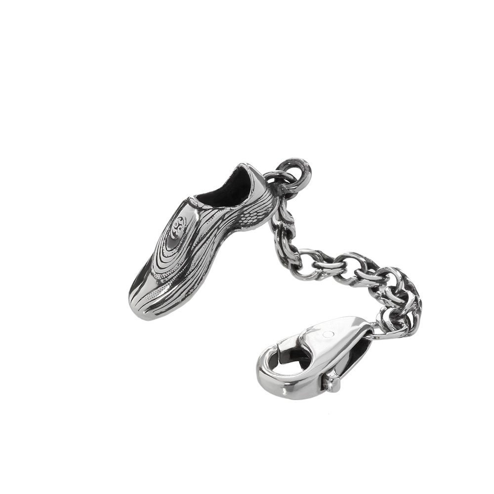 NKlaus Keyring 925 sterling silver on kingchain 4cm football shoe 6158