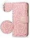 iPhone 8 Case,iPhone 7 Wallet Case,FLYEE Premium Flip Wallet Leather [kickstand] [Emboss Flower] Magnetic Protective Cover with Card Slots and Detachable Wrist Strap for iPhone7 iPhone8 5.5 Inch Pink