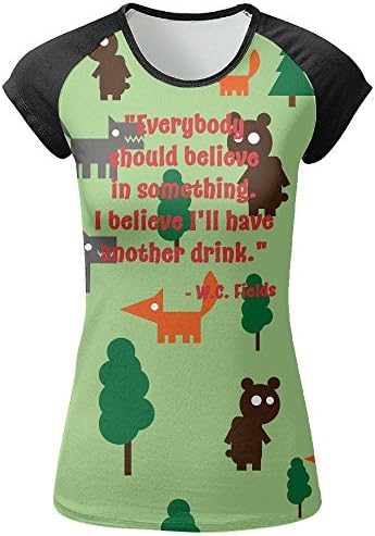 Women's Funny Beer Quote Short Sleeves Crew Neck Fashion Full Printed Raglan T Shirt Tops Jersey