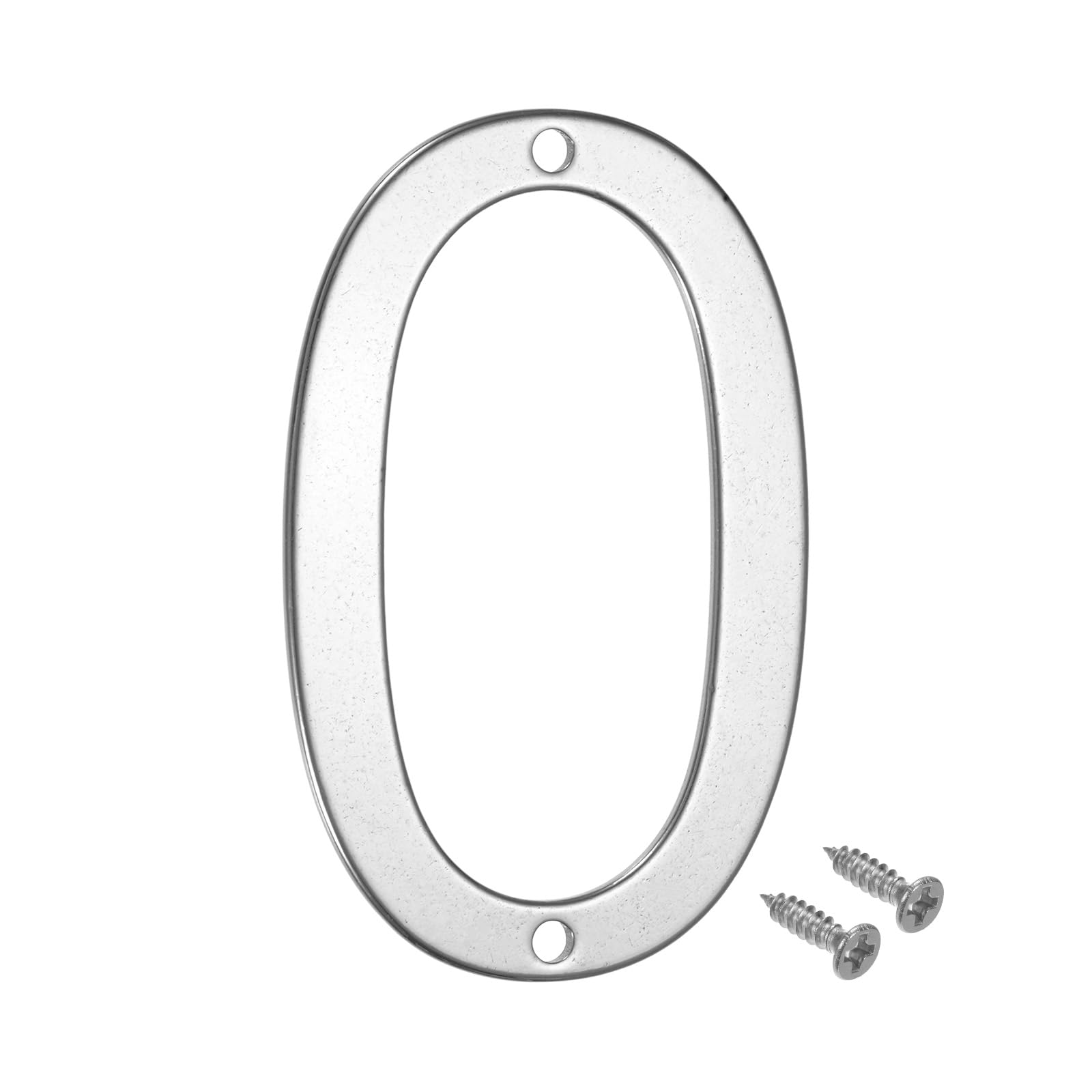 M METERXITY 1-Pack House Number, 3 Inch 304 Stainless Steel Mailbox Number Door Number Signage for Garden/Hotel/Mailbox/Address/Sign, House Number for Outside [Number 0, Silver]