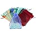 CLOUDYFOCUS 5x7 inches Drawstring Organza Bags - 100Pcs Sheer Organza Pouches for Wedding Party Favor, Jewelry, Candy, Tulle Bags