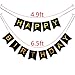 INNORU Happy Birthday Banner - Black and Gold Birthday Swallowtail Bunting Flag - Anniversary Party Decorations