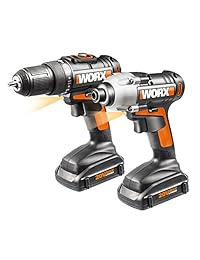 Worx wx916l 20 V Li Combo Kit con taladro y atornillador de impacto (2 pieza)