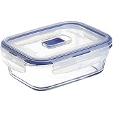 Luminarc Pure Box Active Glass Food Storage Container with Sliding Vent Lid (Rectangular 820ML)