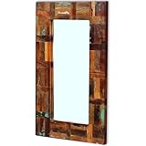 NATUR UNIKAT Wandspiegel massiv Teak Holz Spiegel Altholz edel 150cm