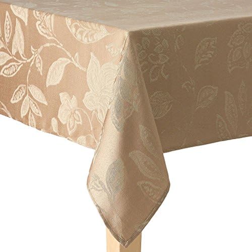 Harvest Season Leaf Pattern Woven Fabric Tablecloth - Khaki - 60" x 102" Oblong
