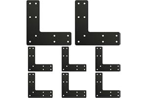 AOKLIT 8 Pcs L Post to Beam Connector，10*10 Inch Timber Brackets for 6x6 with Superior Load Capacity，Black High-Quality Steel