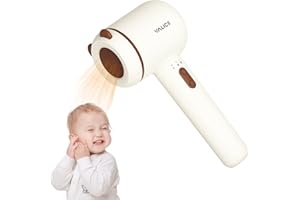 YALICE Cordless Baby Hair Dryer for Infant, Low Heat Gentle Air Rechargeable Small Hair Blow Dryer for Baby Butt Skin with 3 Speed Settings, 0-3 Years Using (Khaki)