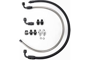 muge racing 6AN Power Steering Pump Hose Kit 25Inch Compatible with Chevy C10 LS Engine, High/Low Pressure with Leak-Proof Design Connects to GM Type II Power Steering Pump