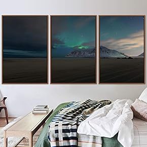 signwin 3 Piece Framed Canvas Wall Art Starry...
