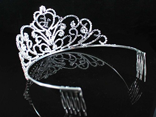 Janefashions Sweet Sixteen 16 Birthday Party Rhinestone Tiara Crown w/ Hair Combs T1863p Pink