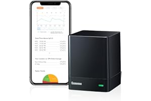 Ecosense EQ100 EcoQube, Digital Radon Detector, Fast Capture of Fluctuating Levels, Short & Long-Term Continuous Monitoring w