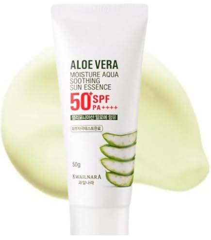 Amazon.com: Kwalnara Aloe Vera Moisture Aqua Soothing Sun Essence SPF 50+  PA++++,  50g | Lightweight Korean Sunscreen for Sensitive Skin, made in  Korea : Beauty & Personal Care