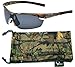 Hornz Brown Forest Camouflage Polarized Sunglasses for Men Wrap Around Sport Frame & Free Matching Microfiber Pouch – Brown Camo Frame - Smoke Lens