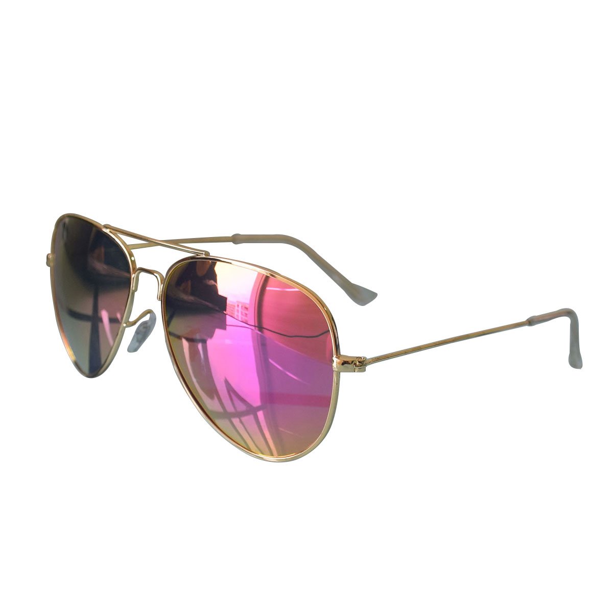 ASLNsong Aviator Sunglasses Polarized Mirrored Fishing Driving Golf(Gold Frame/Purple Lens)