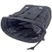 Tactical Gear Bundles Molle Drawstring Magazine Dump Pouch and 4 Piece Grimloc Locking D-Ring, Military Adjustable Belt Utility Fanny Hip Holster Bag Outdoor Ammo Pouch, Black