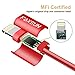 [Apple MFi Certified] Metal USB Lightning Cable, Foxsun iphone Charging Cable 5Ft/1.5M Metal Braided Lightning Cable Cords for iphone X/8/7/7Plus/6/6Plus/6S/6S Plus/5/5S/5C/SE, iPad Pro/Air/Mini (Red)