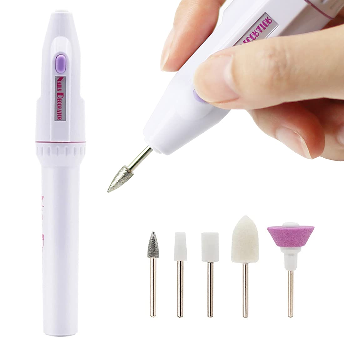 BAQI Electric Nail Drill Set, Portable Manicure Nail Art Grinder, 5-IN-1 Nail Grinder Machine, Beauty Personal Care Manicure and Pedicure Kit for Home and Salon Use