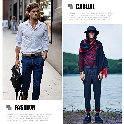 WYuZe Nylon Web Belt Outdoor Casual Mens Military No metal Buckle Webbing belt