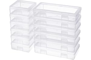 Naivees 6 Pack Storage Containers Small and Medium Plastic Clear Box with Snap-Tight Latch for Crayon,Lego,Tool
