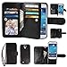 xhorizon Premium Leather Folio [Wallet Function] [Magnetic Detachable] Fashion Wristlet Lanyard Hand Strap Purse Multiple Card Slots Cash Compartment Pocket for Samsung S4 Mini (I9190)