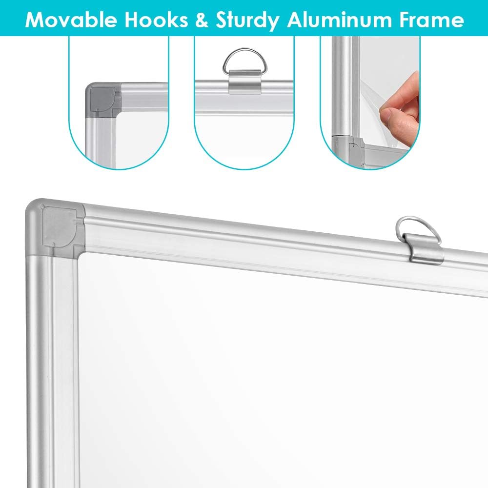 Magnetic Whiteboard 24 x 18 inches Dry Erase Board Wall Mounted White Board Small Hanging Whiteboard : Office Products