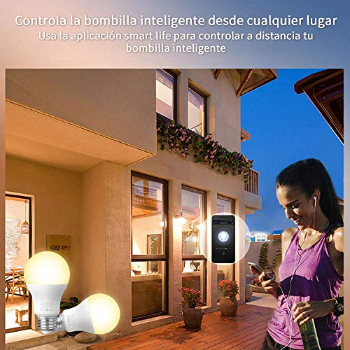 AISIRER-Bombilla-Inteligente-Bombillas-LED-WiFi-9W-806-Lmenes-Compatible-con-Amazon-Alexa-Echo-Echo-Dot-Google-Home-y-IFTTT-E27-Luz-Clida-2700K-Regulable-No-se-Requiere-Hub-Paquete-de-2
