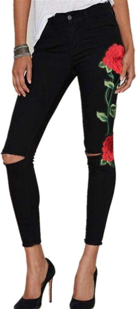 Ladies Slime Fit Stretch Ripped Jeans Skinny High Waisted Denim Pants Trousers Leggings Women