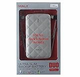 iWalk Duo UBO3000 3000mAh Rechargeable Backup Battery with Built in Lightning and Micro USB Charging Cables, Silver