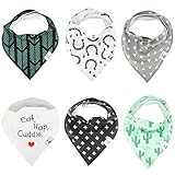 Baby Bandana Drool Bibs for Drooling and Teething - By BG Mini 6 Pack for boys Absorbent Organic Cotton Perfect Bibs - 100% Absorbent Babies & Toddlers - Shower Gift