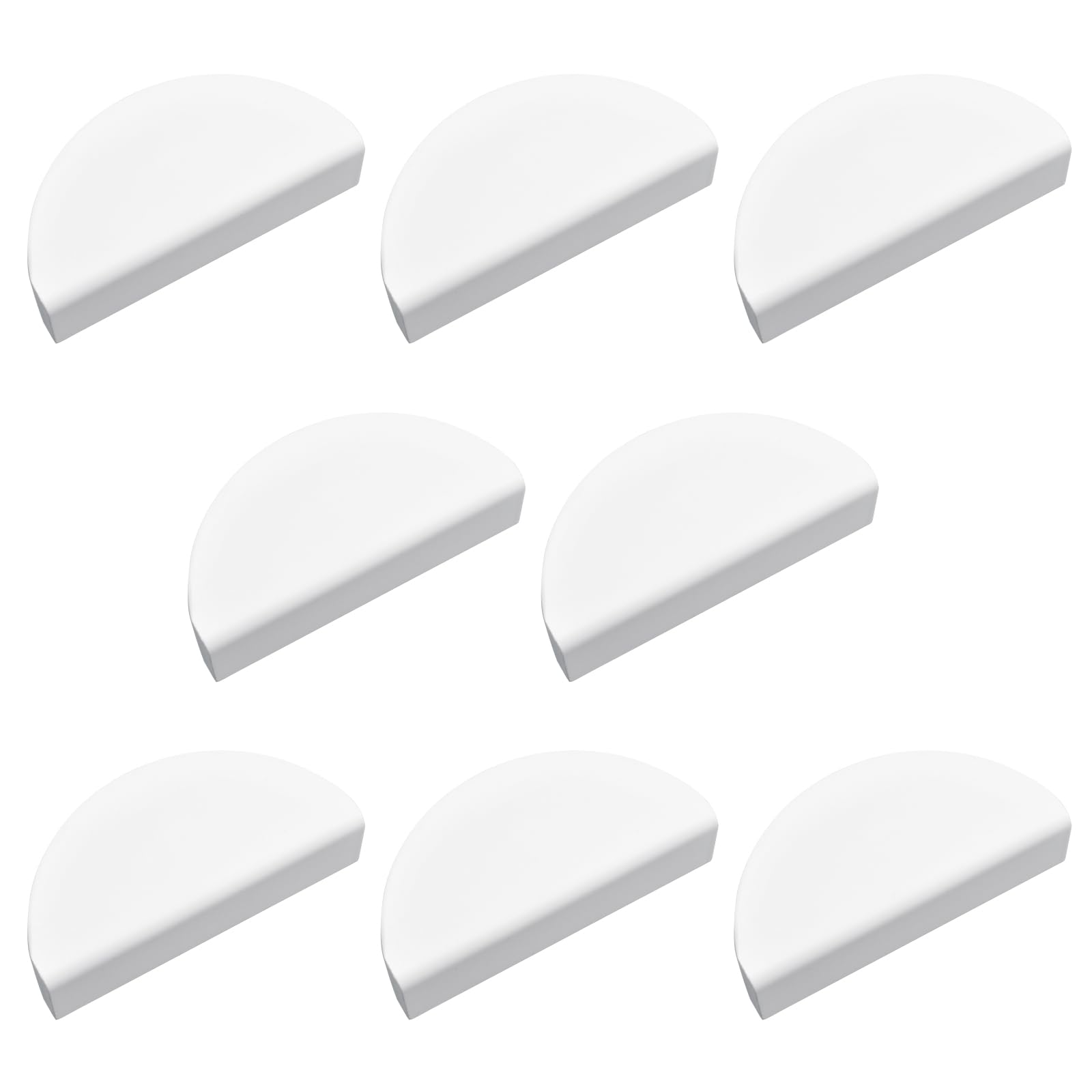 INCREWAY 8PCS Half Moon Drawer Pulls Aluminum Alloy Cabinet Pulls Semicircle Knobs Decorative Door Knobs (White) — image 1