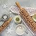Rolling Pins & Pastry Boards - Christmas Embossed Rolling Pin Wood Baking Cookies Biscuit Fondant Cake Dough Engraved Roller Reindeer Wooden Embossing Roll Pin - Christmas Wooden Rolling Pins