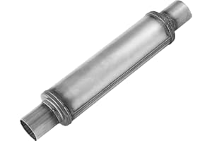 TECTRUC 3'' Exhaust Mufflers,Universal 3in mufffler Stainless Steel Straight Through Design Performance Muffler,3 inch Muffler Resonator Deep Sound for Cars,truck(3'' Inlet 3'' Outlet)