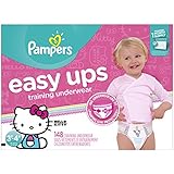 Pampers Easy Ups Training Pants Disposable Diapers for Girls Size 5 (3T-4T), 148 Count, ONE MONTH SUPPLY