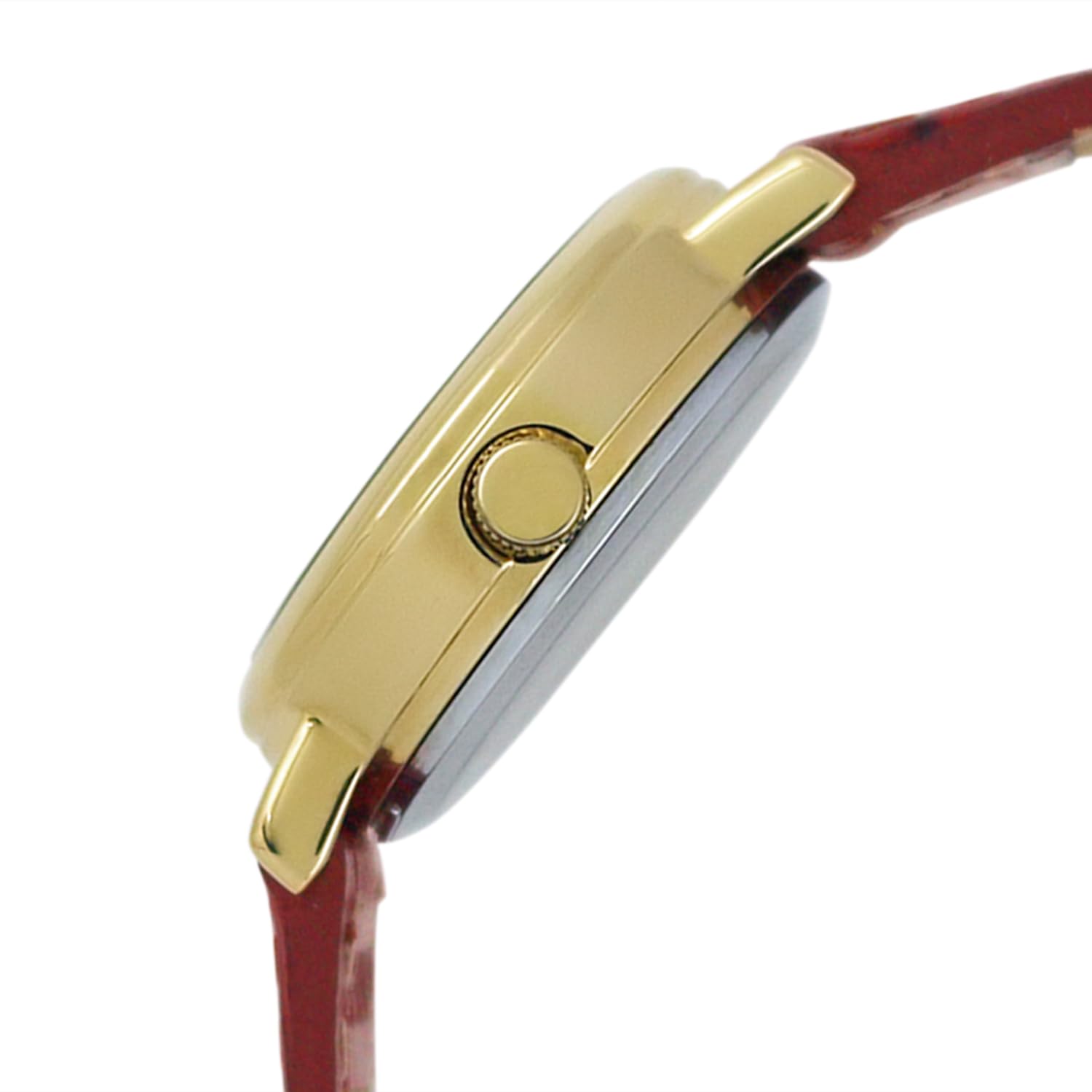 Peugeot Women 14K Plated Sun Moon Phase Vintage Dress Analog Watch with Leather Strap