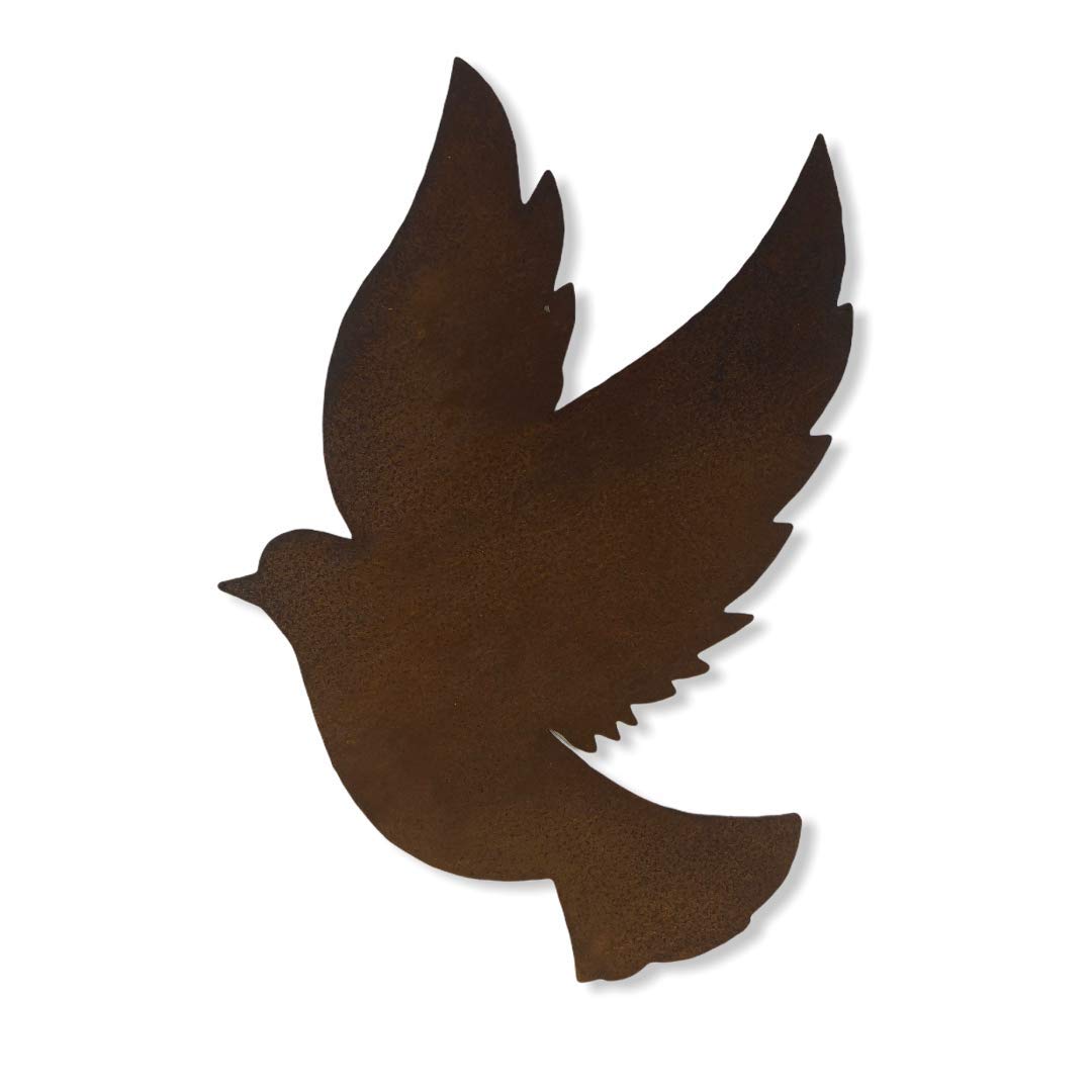 RW Garden Gift, Rusty Metal Dove Garden Decoration, Wall Decor, Garden Feature, Fun Gift, Unique Present, Novelty Gift Idea
