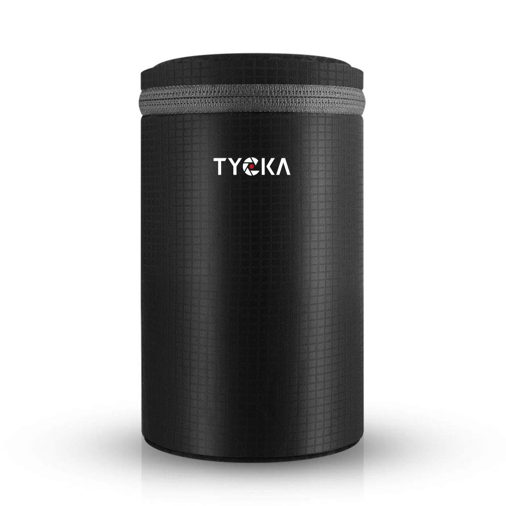 Tycka Lens Pouch Water Resistant Camera Lens Cases Bag with Zipper for DSLR Camera Lens 10 x 17 cm (3.94 x 6.7 in), Black