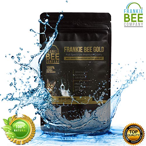 Frankie Bee Company Dog Calming Treats - Joint Support for Dogs. Soft Dog Hemp Oil Treats. Made in US, Lab Tested, Premium Quality. Natural & Safe Dog Anxiety Relief & Joint Supplement for Dogs