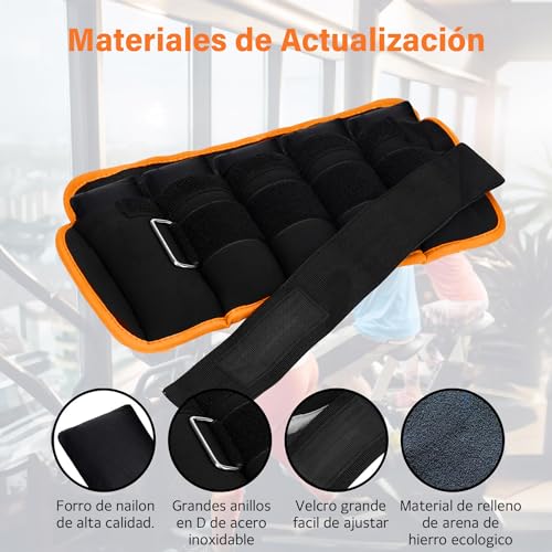 Wodoso Pesas Ajustables para Tobillos 1 par 2 4 6 8 10 Libras Correas de Peso para piernas para Mujeres y Hombres