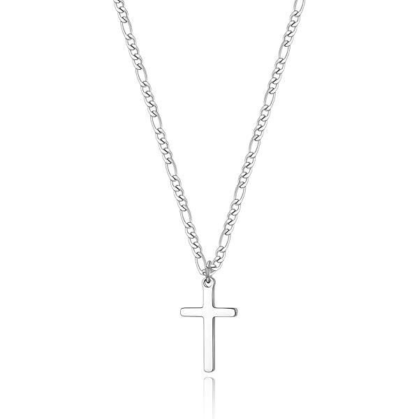TASBERN Cross Necklace for Men Stainless Steel Polished Plain