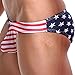 Ofocam Men's Briefs USA American Flag Underwear Bikini Swimsuit Beach Sport