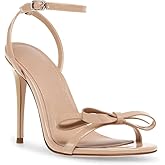 PiePieBuy Womens Bowknot Heeled Sandals Ankle Strap Buckle Open Toe High Stiletto Heel Pump Dress Party Shoes