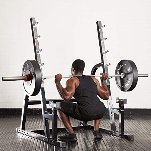 Mirafit Heavy Duty Weight Lifting Rack & Bench Press Spotter Black