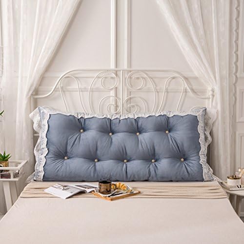 UYHSAUDGHFHE All Cotton Korean Version Double Pillow Lace Bed Sofa Cushion 100% Cotton Two-Person Long Pillow Korean Head Back-B 120x75cm(47x30inch)