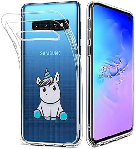 Fanxwu Compatible with Samsung Galaxy S10 Plus Case TPU Soft Gel Transparent Ultra Thin Cover Anti Scratch Shock Absorption Protective Cover - Baby Unicorn