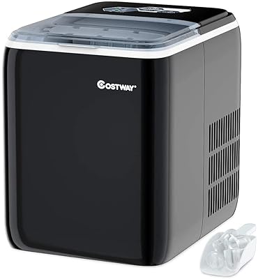COSTWAY Countertop Ice Maker, Self-Cleaning, 44 Lbs/Day Capacity