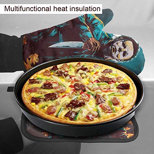 MichaelMyers Halloween Oven Mitts and Pot Holders Set Heat Resistant
