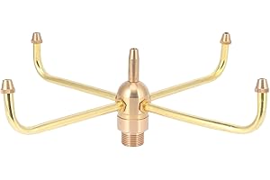 Duokon Fountain Nozzle Heads, G1/2 Male Thread 4 Arm Rotate Water Fountain Nozzle Spray Sprinkler for Garden Pond