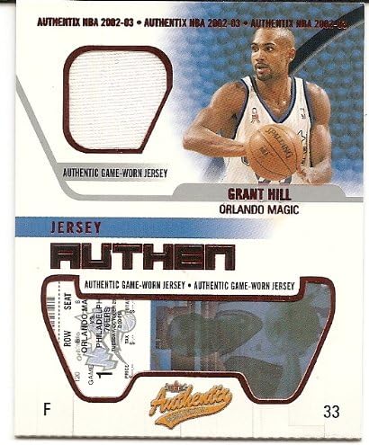 Grant Hill 2002-03 Fleer Authentix Game Worn Authentix Jersey-Mint