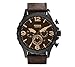 Fossil Men's Nate Watch In Blacktone With Dark Brown Leather Strap